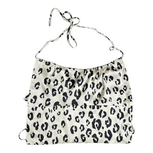 Reformation Wade Silk Snow Leopard Animal Print Satin Halter Top XL